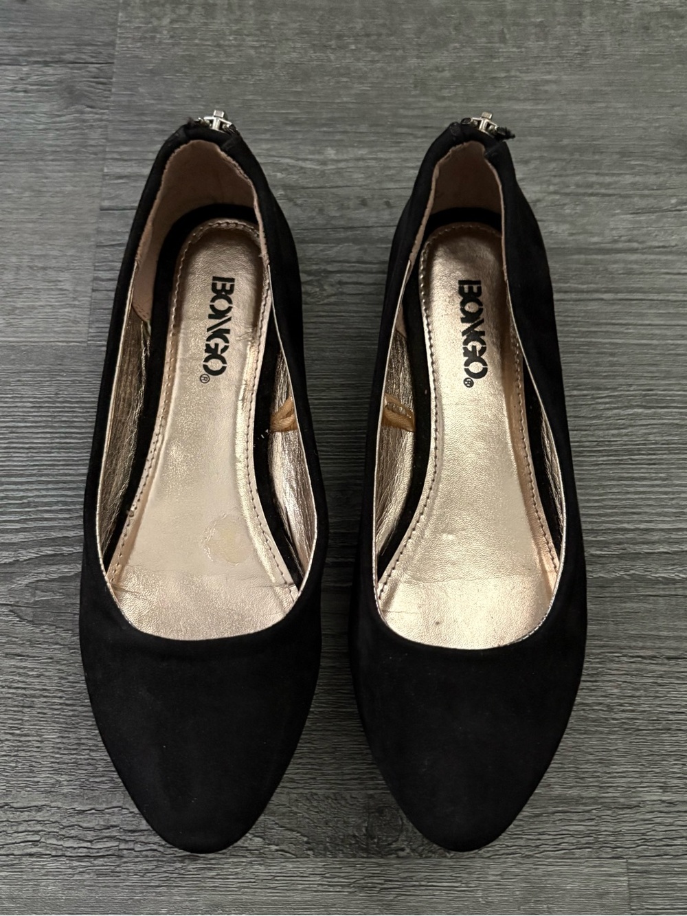 Bongo Black Faux Suede Ballet Flats. Big Kids Girls size 5